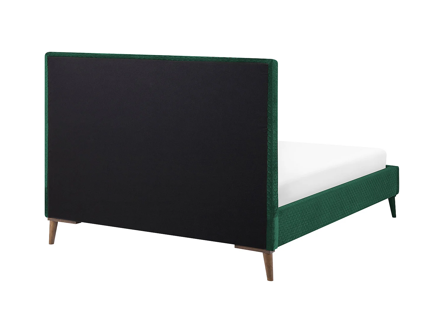 Lit avec sommier Velours BAYONNE 140 x 200 cm Vert foncé