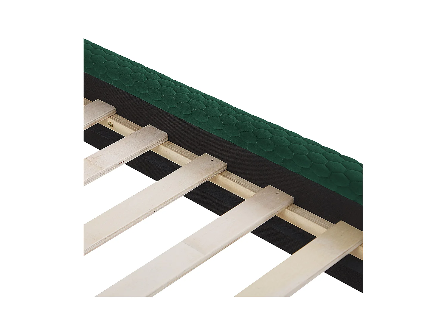 Lit avec sommier Velours BAYONNE 140 x 200 cm Vert foncé