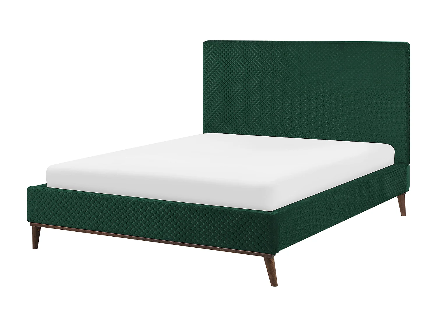 Lit avec sommier Velours BAYONNE 140 x 200 cm Vert foncé