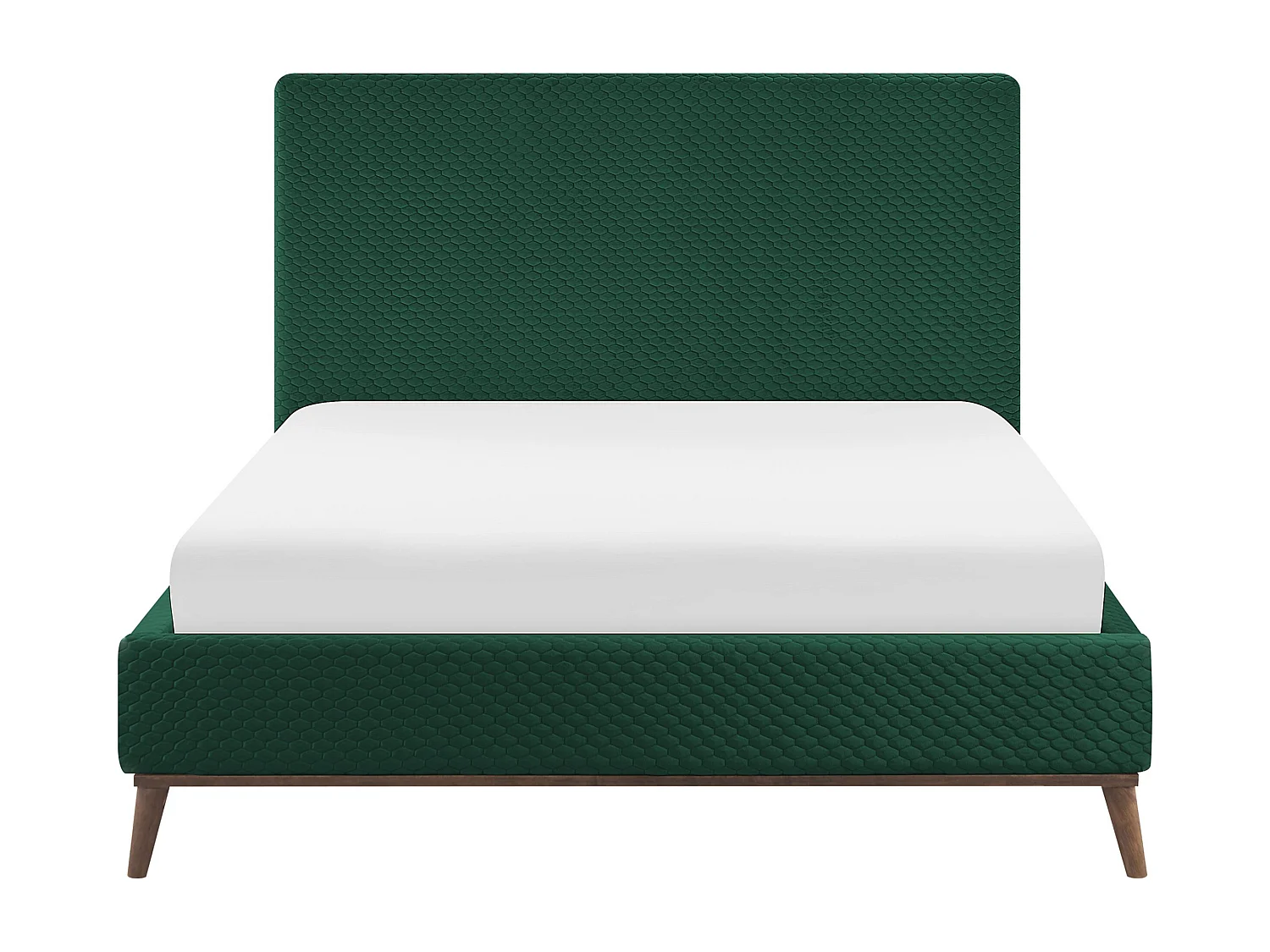 Lit avec sommier Velours BAYONNE 140 x 200 cm Vert foncé