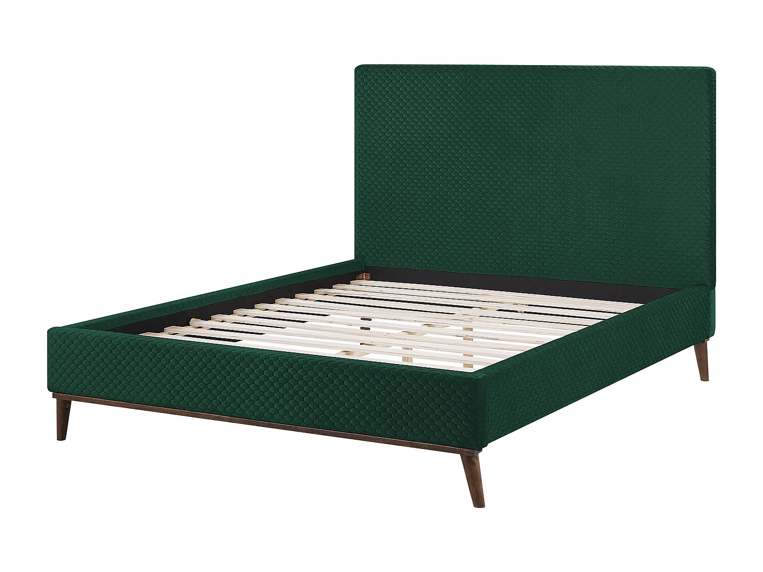 Lit avec sommier Velours BAYONNE 140 x 200 cm Vert foncé