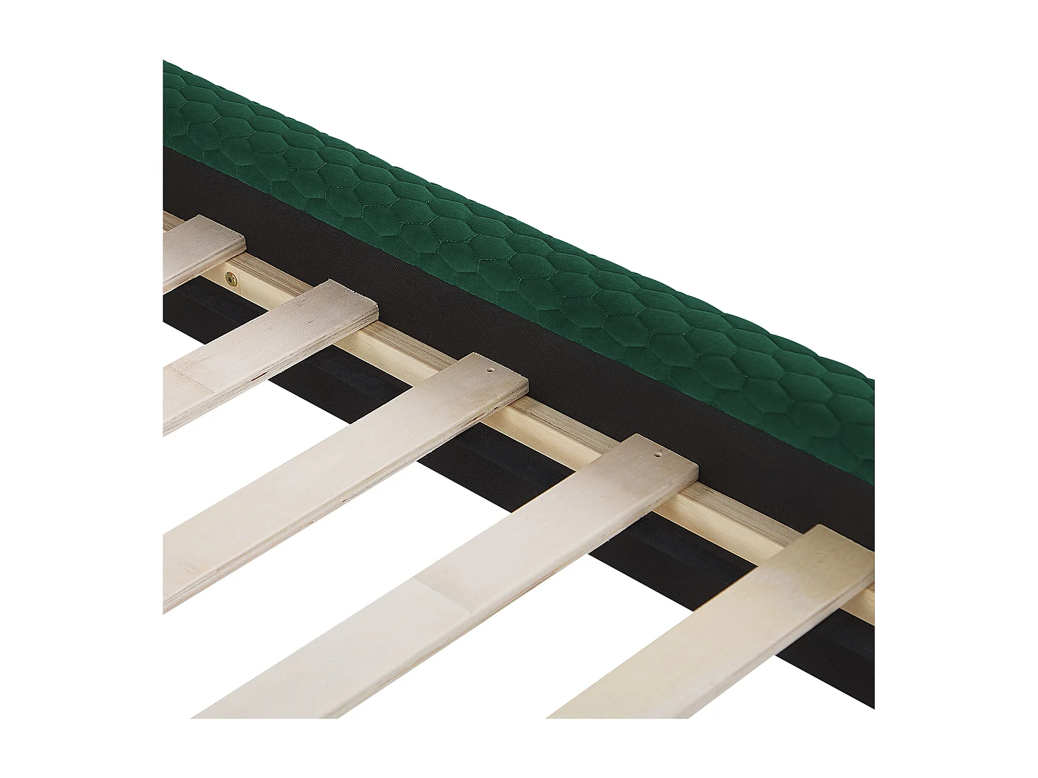 Lit avec sommier Velours BAYONNE 140 x 200 cm Vert foncé