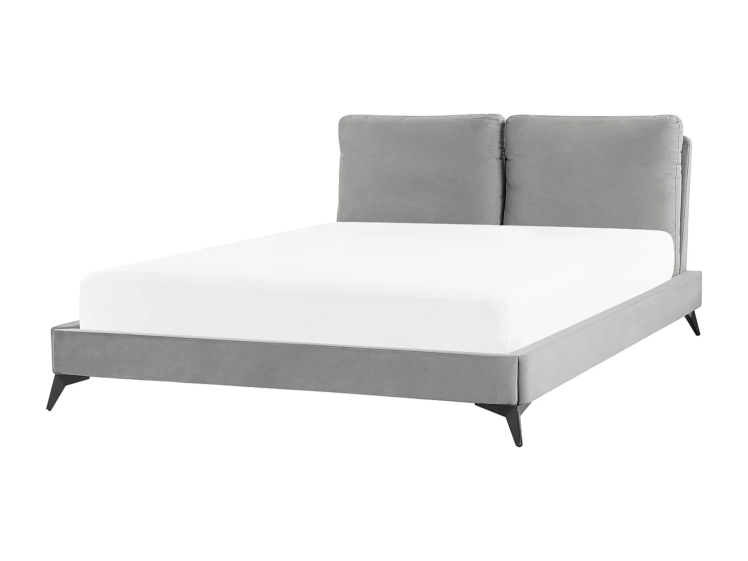 Bed Fluweel MELLE 160 x 200 cm Grijs
