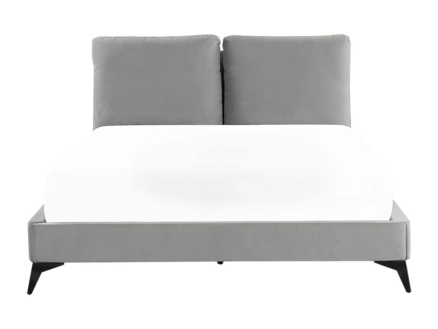 Bed Fluweel MELLE 160 x 200 cm Grijs