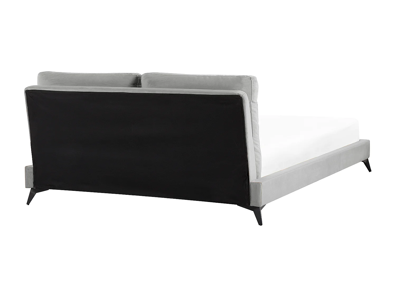 Bed Fluweel MELLE 160 x 200 cm Grijs