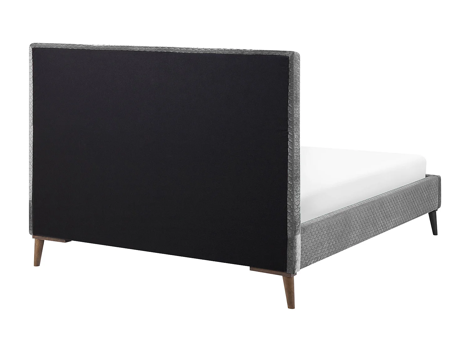 Bed Fluweel BAYONNE 140 x 200 cm Lichtgrijs