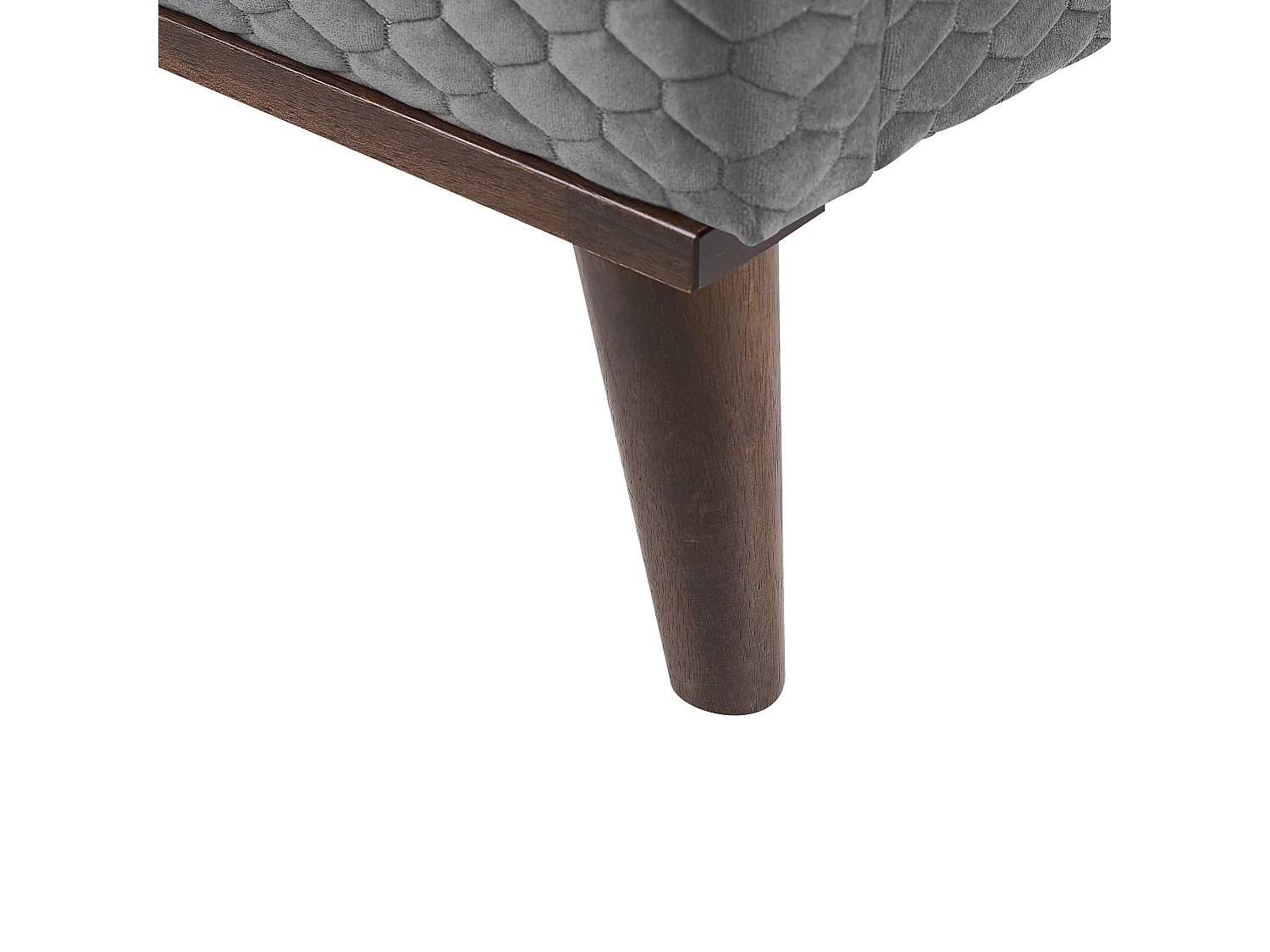 Luxuriöses Doppelbett Samtstoff Polsterbett grau140x200 cm Bayonne