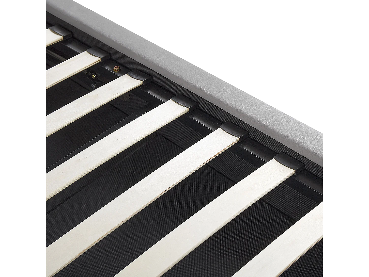 Lit ottoman Velours BATILLY 140 x 200 cm Gris clair