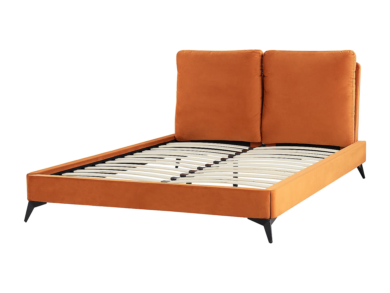 Lit avec sommier Velours MELLE 140 x 200 cm Orange