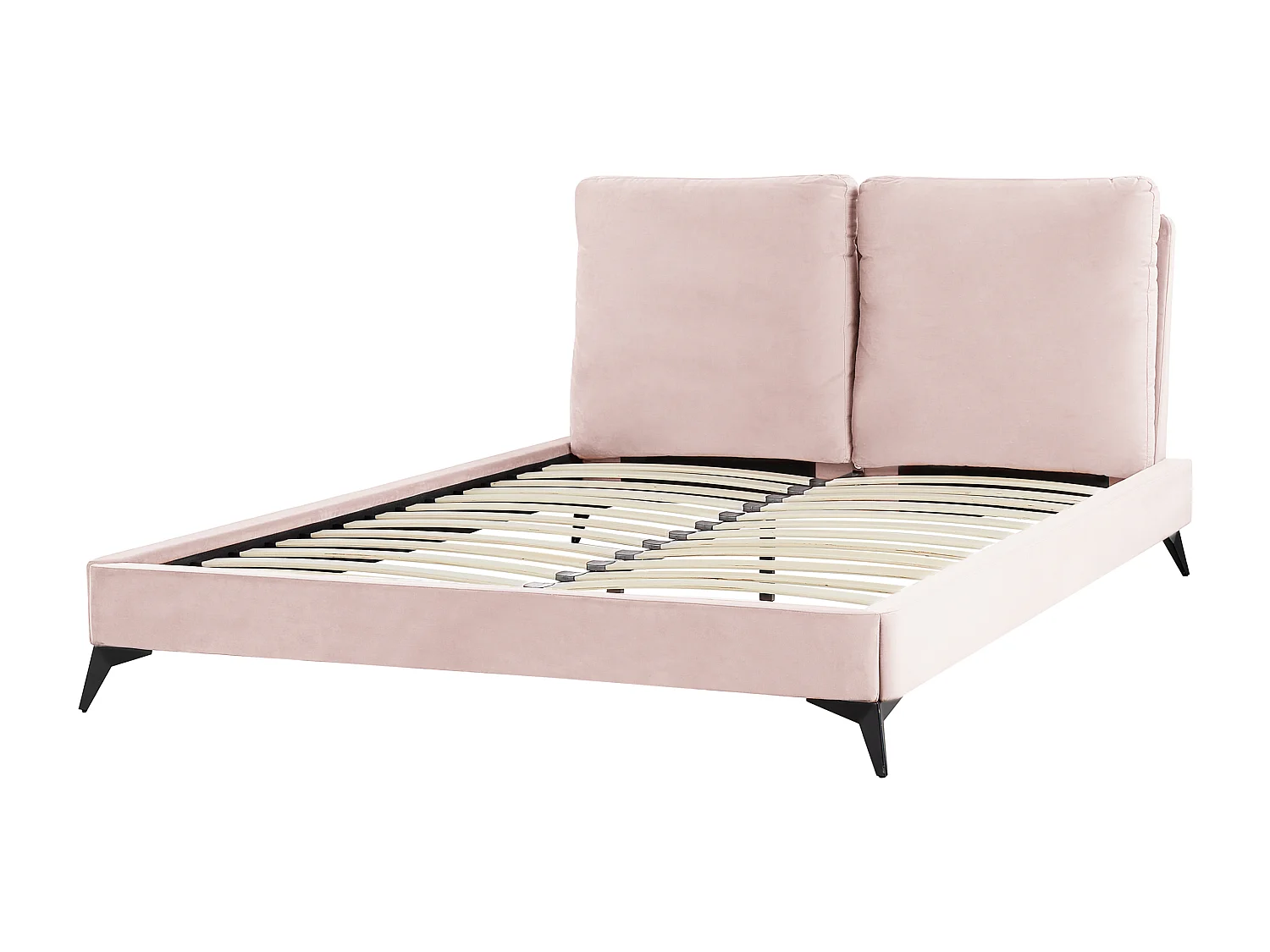 Bed Fluweel MELLE 140 x 200 cm Pastelroze