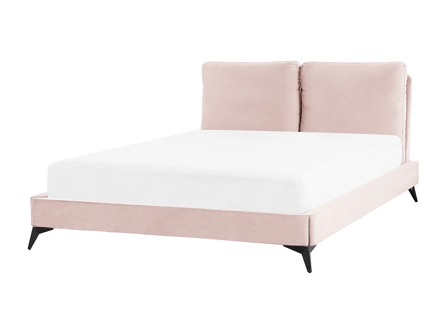 Bed Fluweel MELLE 140 x 200 cm Pastelroze