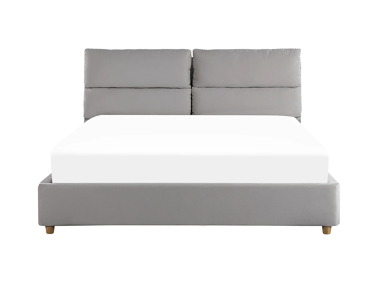Lit ottoman Velours BATILLY 160 x 200 cm Gris clair