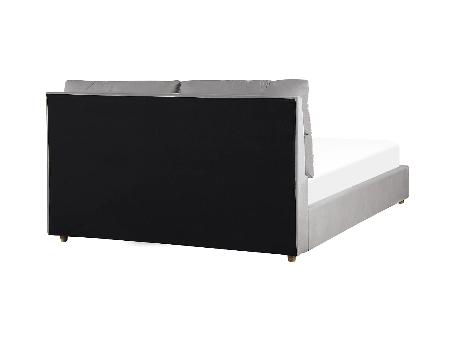 Lit ottoman Velours BATILLY 160 x 200 cm Gris clair