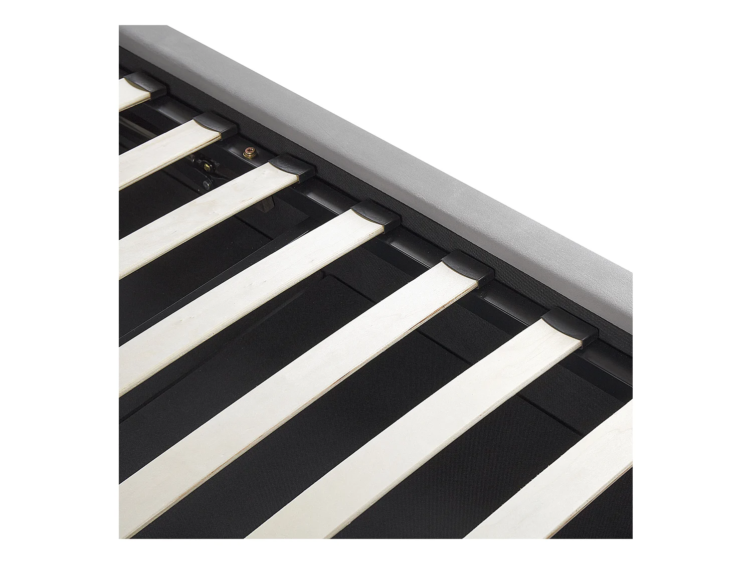 Lit ottoman Velours BATILLY 160 x 200 cm Gris clair