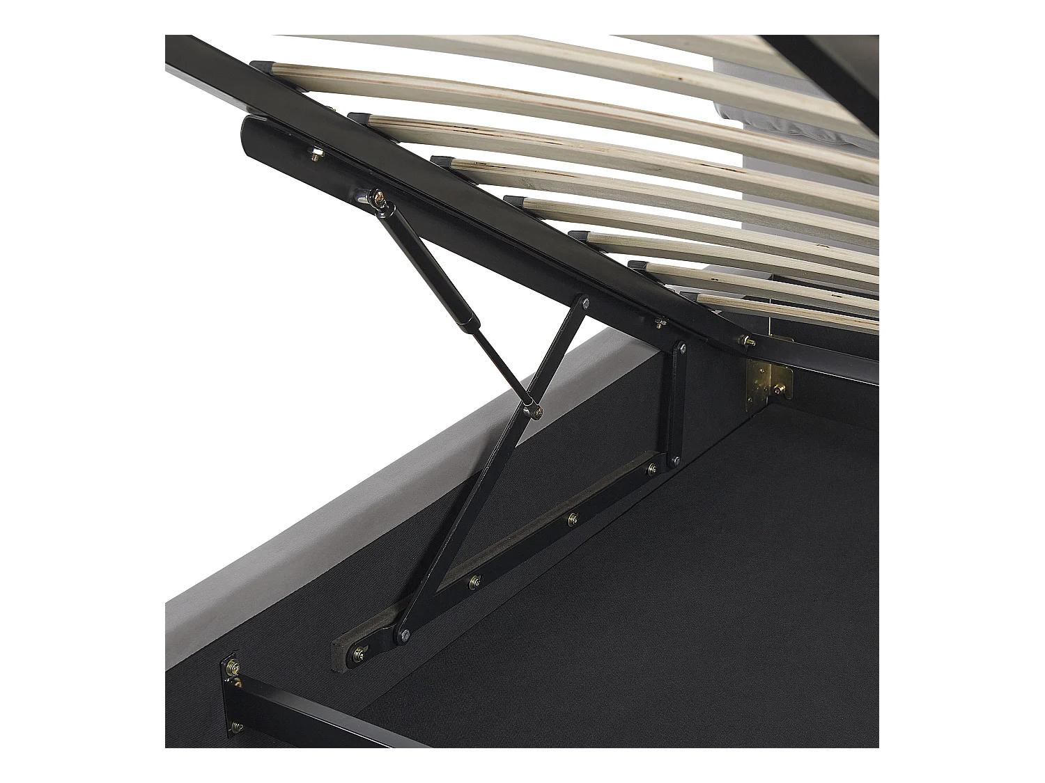 Lit ottoman Velours BATILLY 160 x 200 cm Gris clair