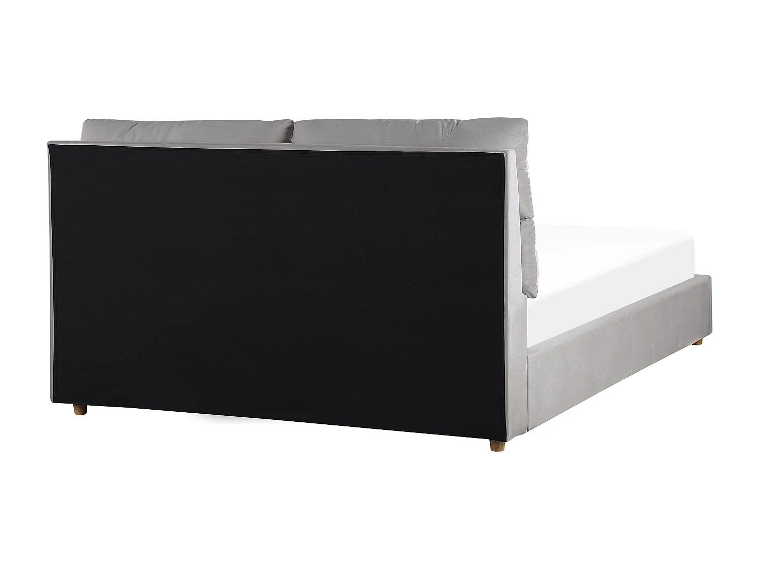 Lit ottoman Velours BATILLY 160 x 200 cm Gris clair