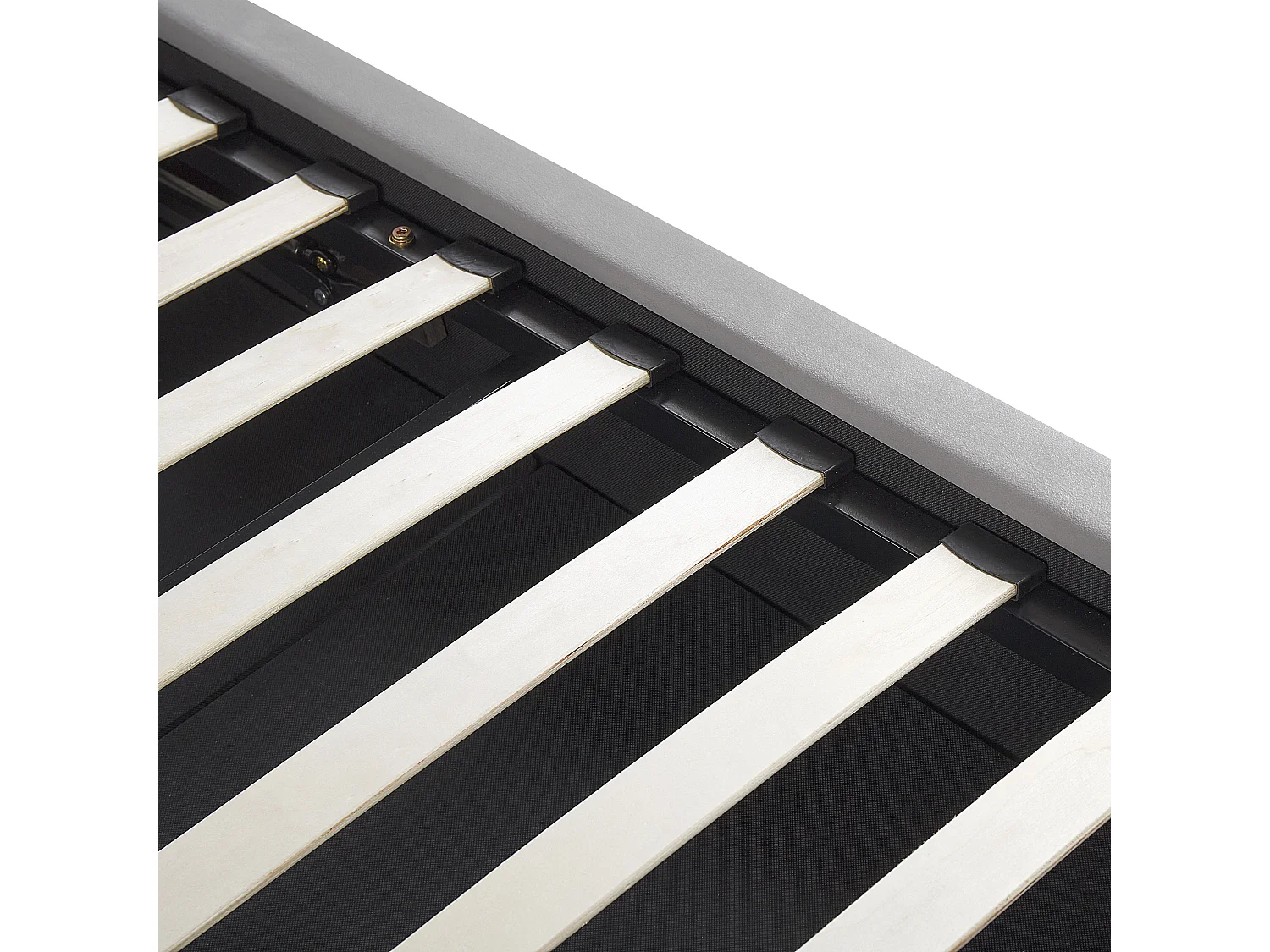 Lit ottoman Velours BATILLY 160 x 200 cm Gris clair