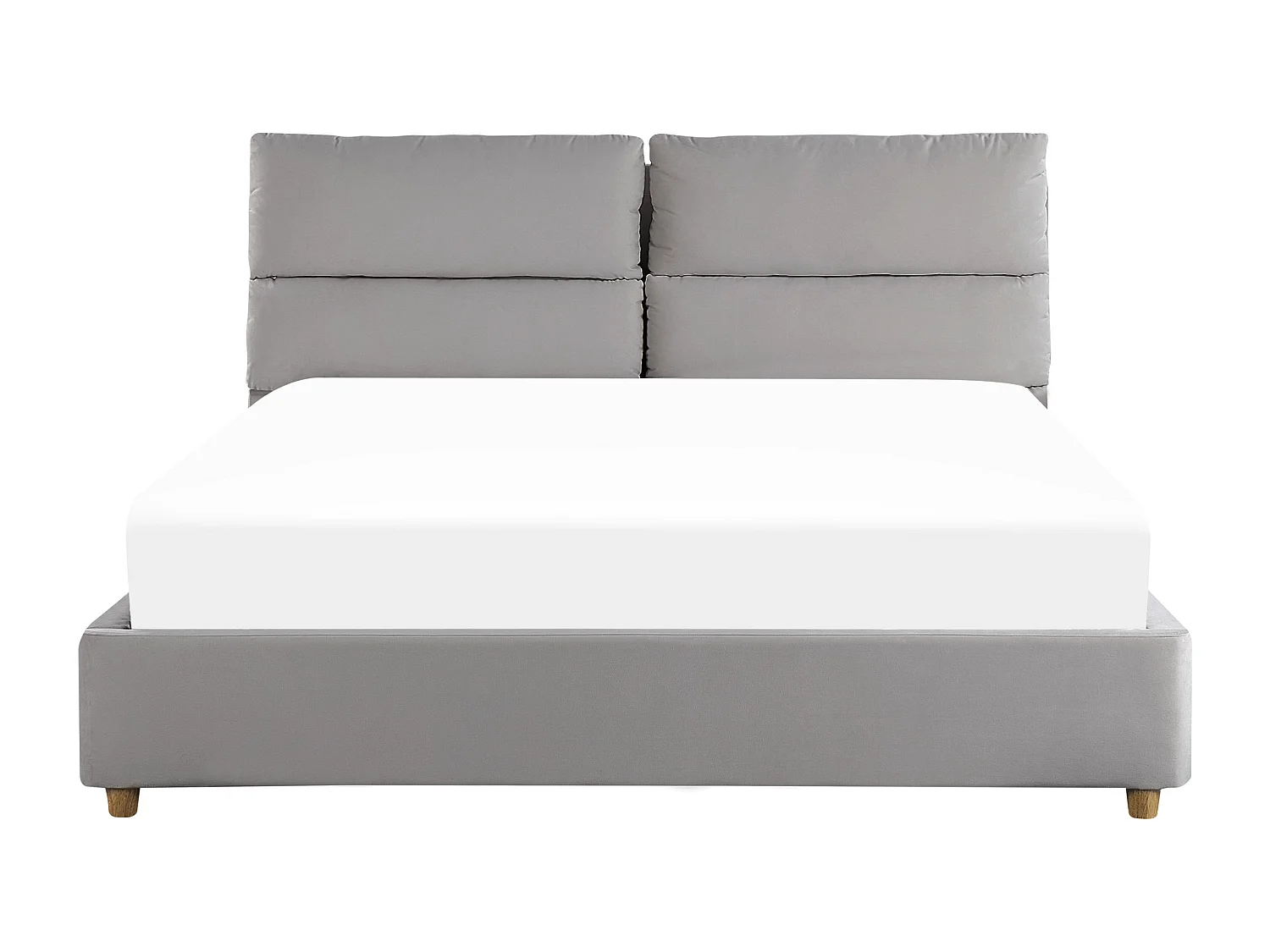 Lit ottoman Velours BATILLY 160 x 200 cm Gris clair