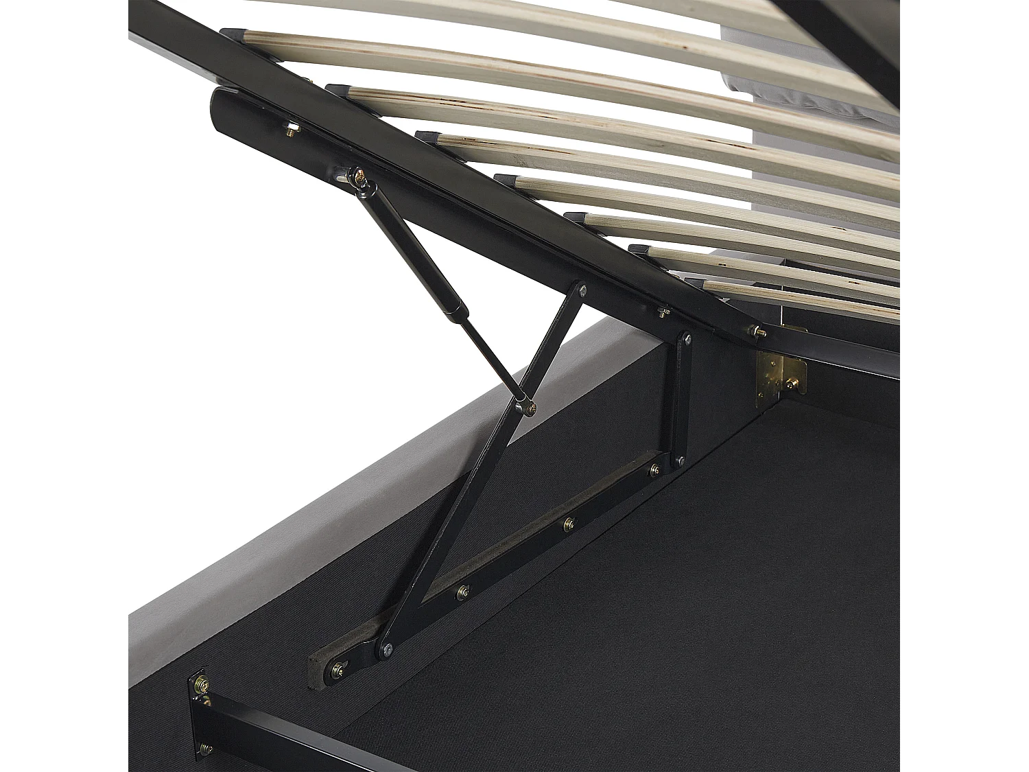 Lit ottoman Velours BATILLY 160 x 200 cm Gris clair