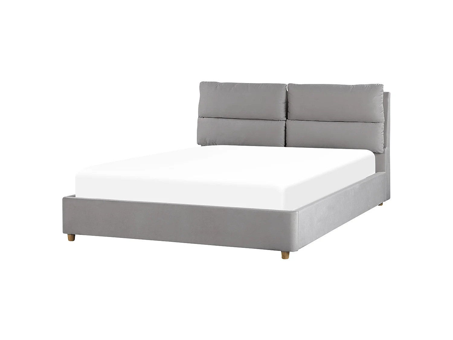 Säng med förvaring BATILLY Sammet Ljusgrå 160 x 200 cm