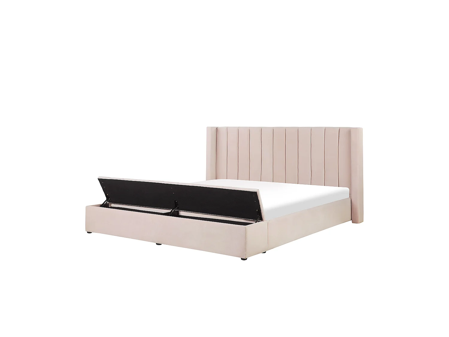 Luxuriöses Bett Samtstoff zusätzlicher Staumraum 180 x 200 cm pastellrosa Noyers