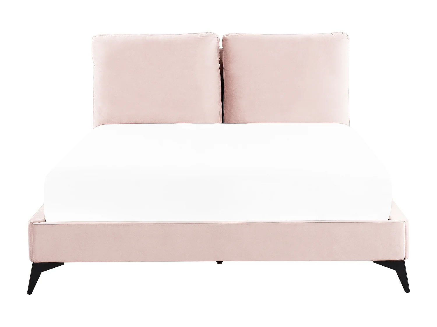 Lit avec sommier Velours MELLE 160 x 200 cm Rose pastel