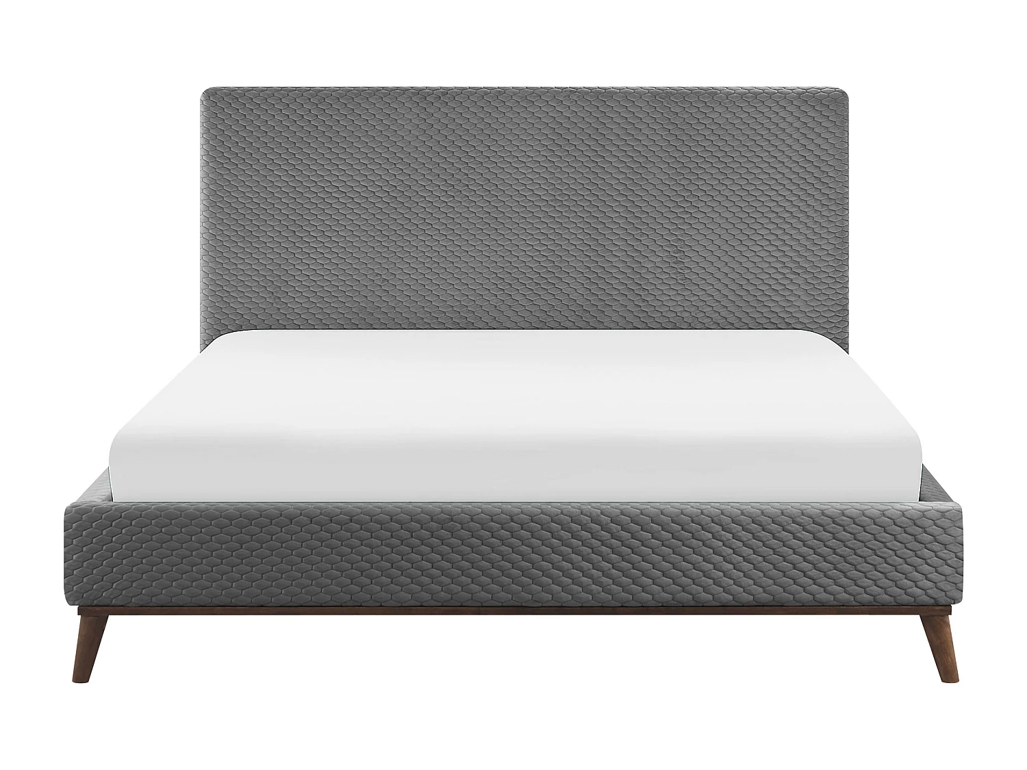 Bed Fluweel BAYONNE 180 x 200 cm Lichtgrijs