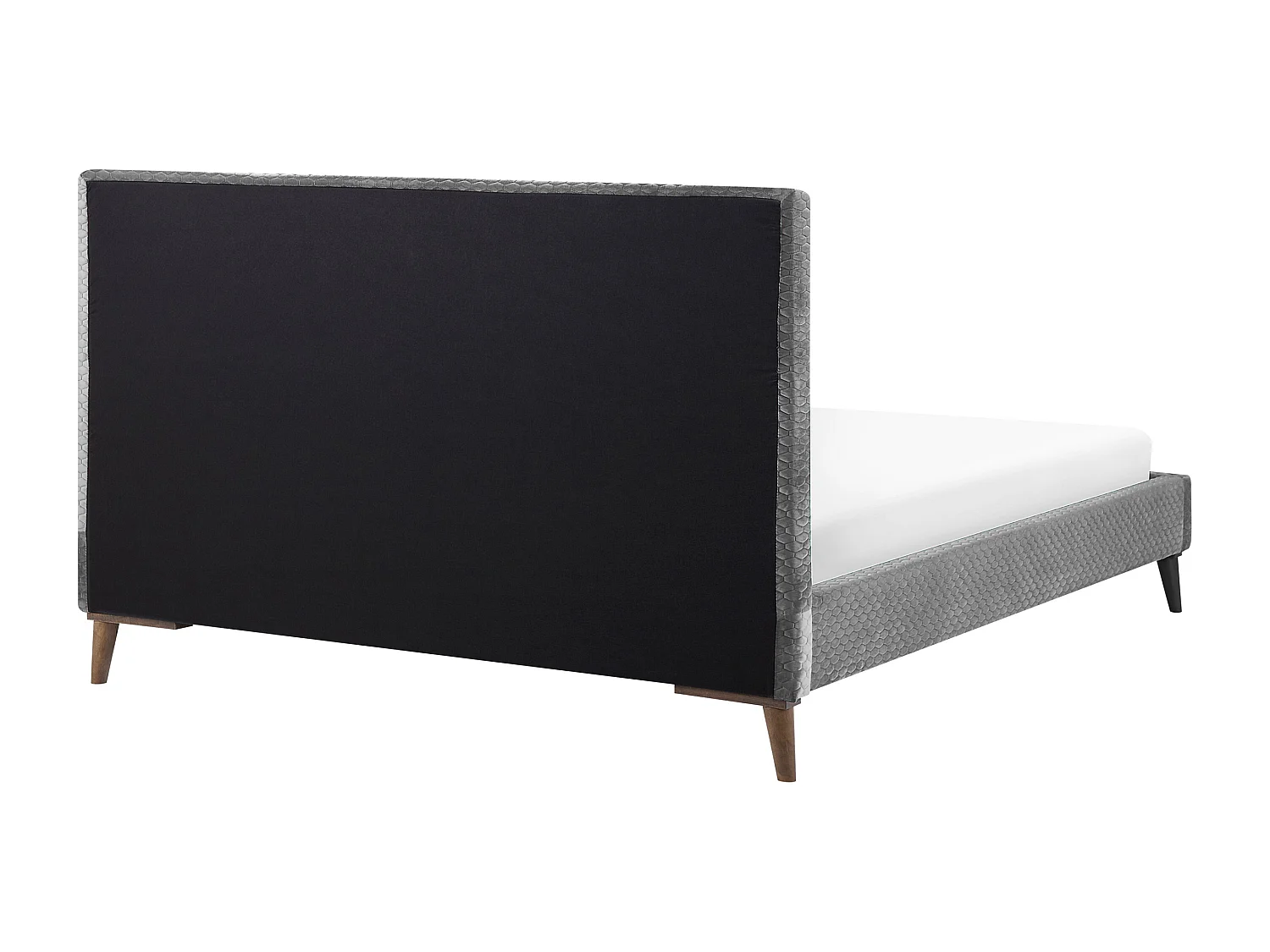 Lit avec sommier Velours BAYONNE 180 x 200 cm Gris clair