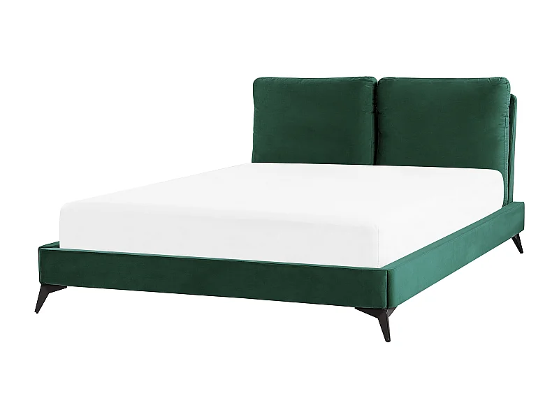 Lit avec sommier Velours MELLE 140 x 200 cm Vert émeraude
