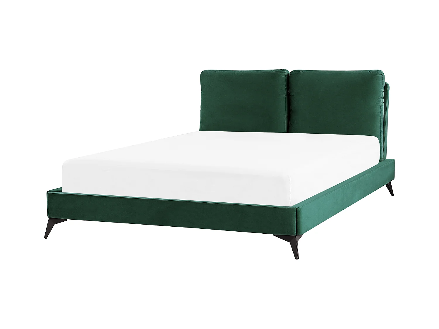Lit avec sommier Velours MELLE 140 x 200 cm Vert émeraude