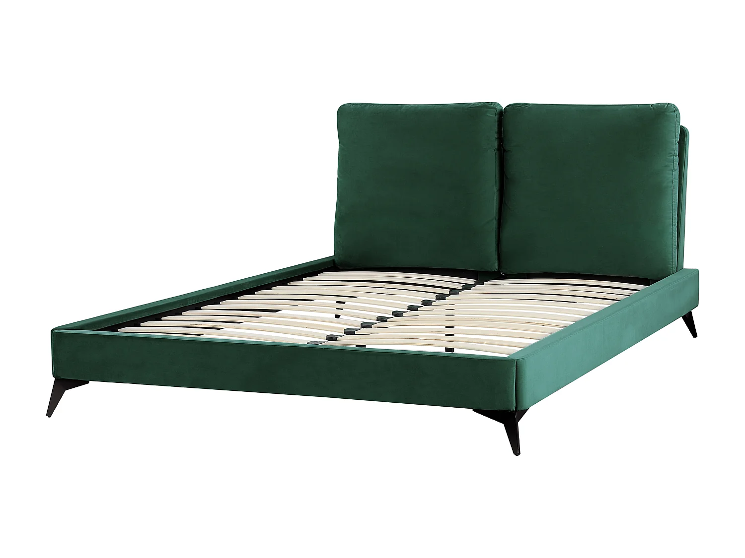 Lit avec sommier Velours MELLE 140 x 200 cm Vert émeraude