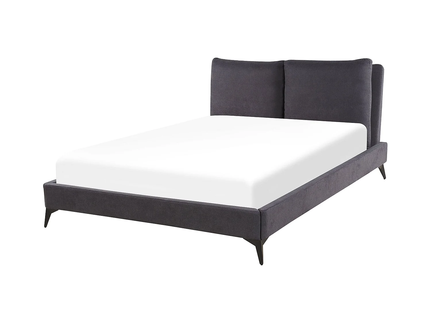 Letto Velluto MELLE 140 x 200 cm Grigio scuro