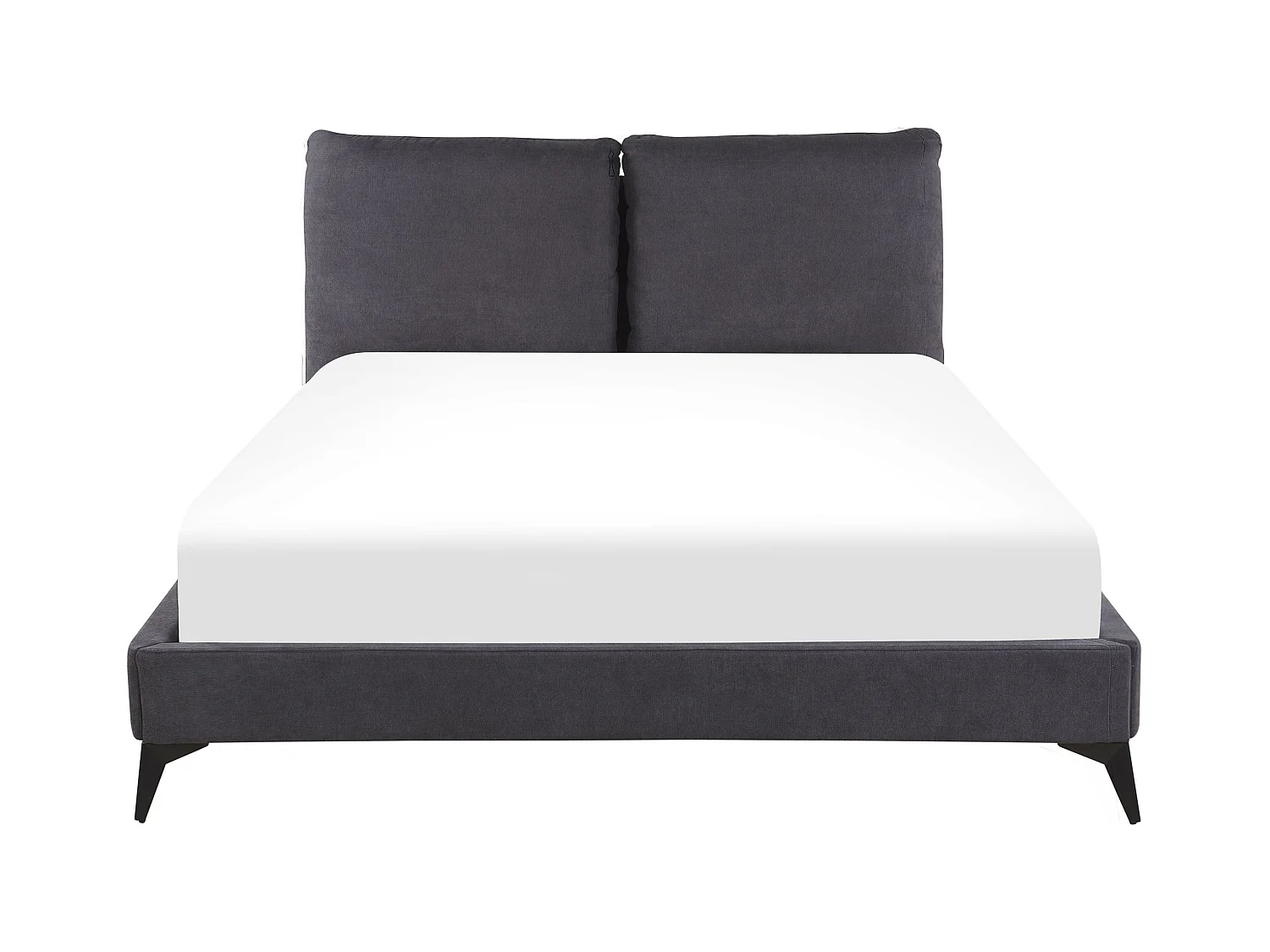 Letto Velluto MELLE 140 x 200 cm Grigio scuro