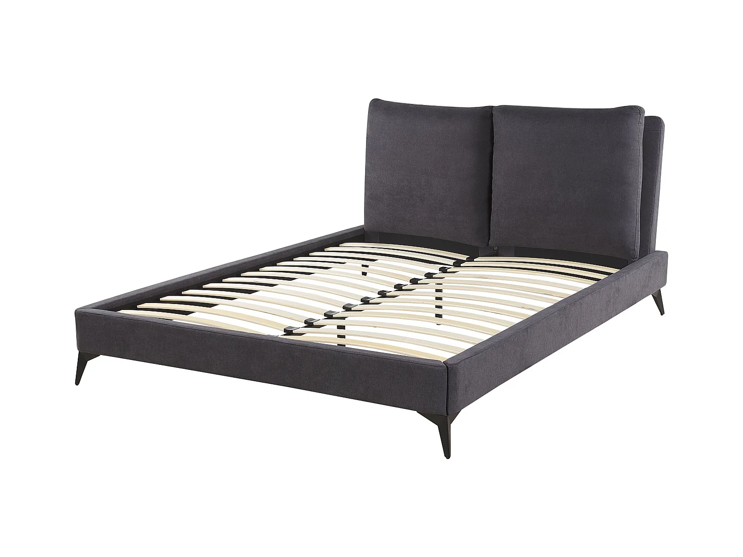 Letto Velluto MELLE 140 x 200 cm Grigio scuro