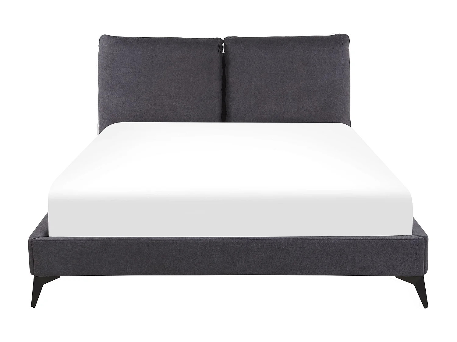 Bed Fluweel MELLE 140 x 200 cm Donkergrijs