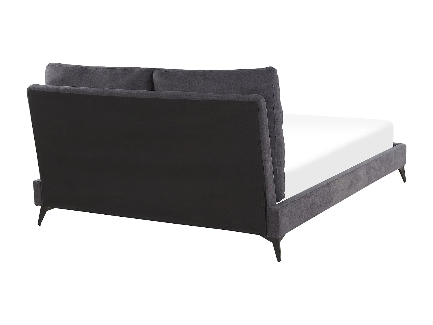 Cama Veludo MELLE 140 x 200 cm Cinzento escuro