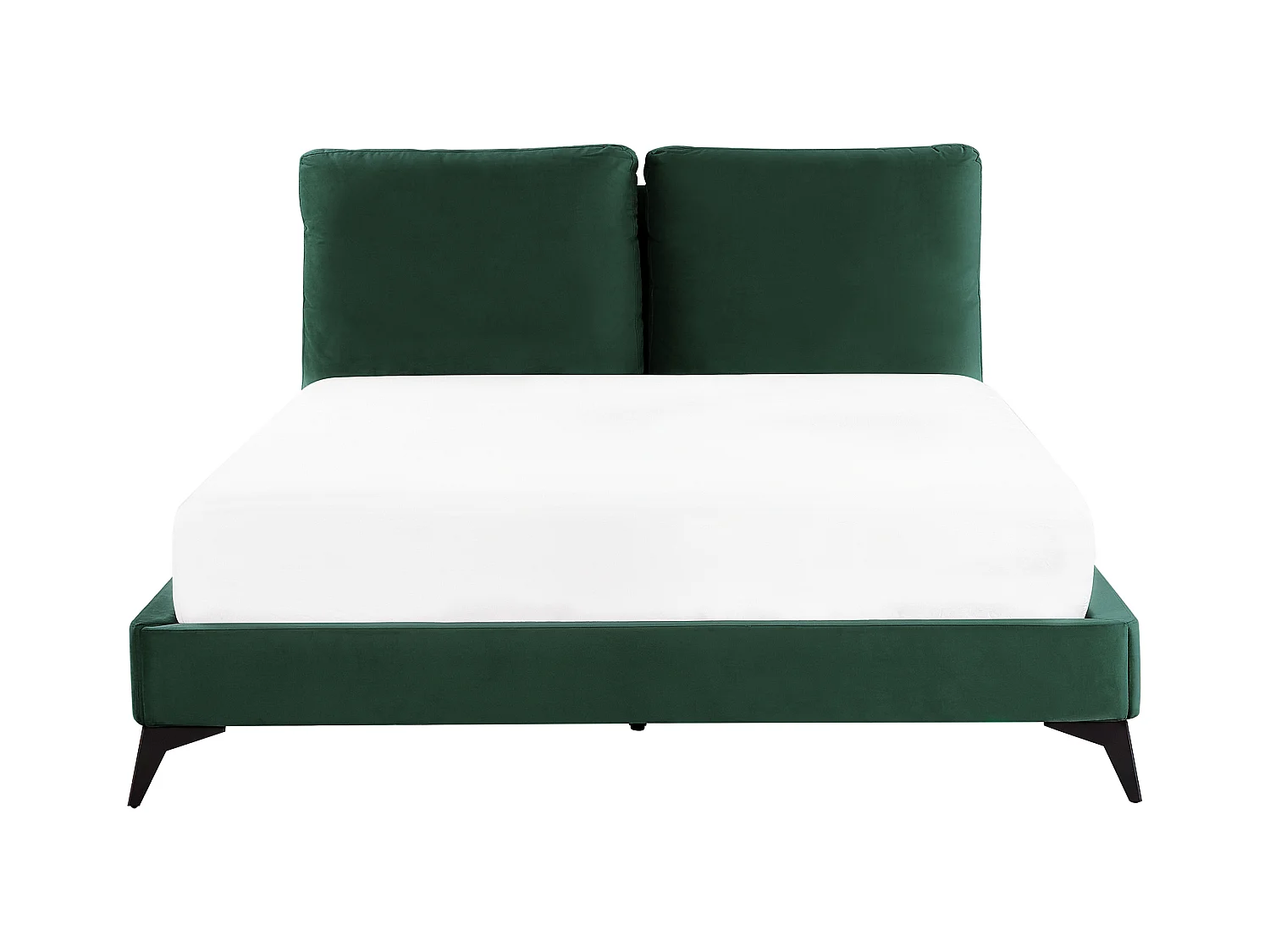 Elegantes Polsterbett in Grün Samtstoff mit Lattenrost 160 x 200 cm Melle