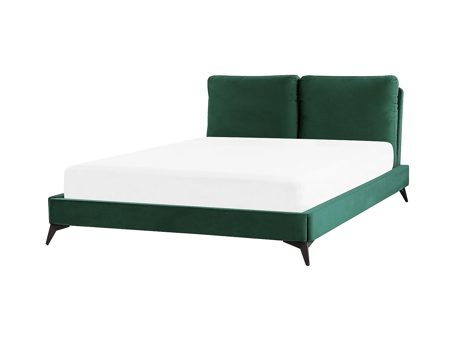 Lit avec sommier Velours MELLE 160 x 200 cm Vert émeraude