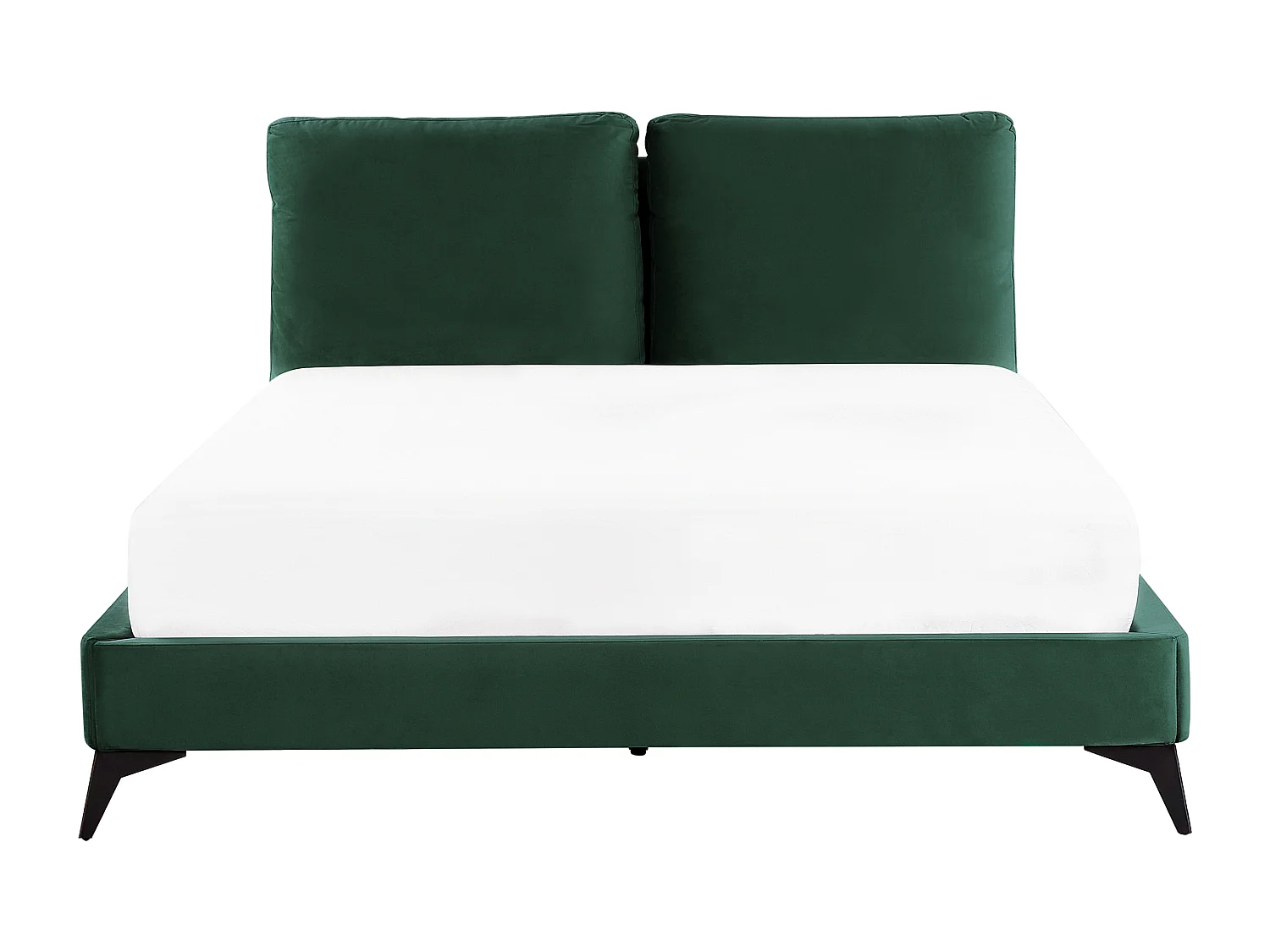 Lit avec sommier Velours MELLE 160 x 200 cm Vert émeraude