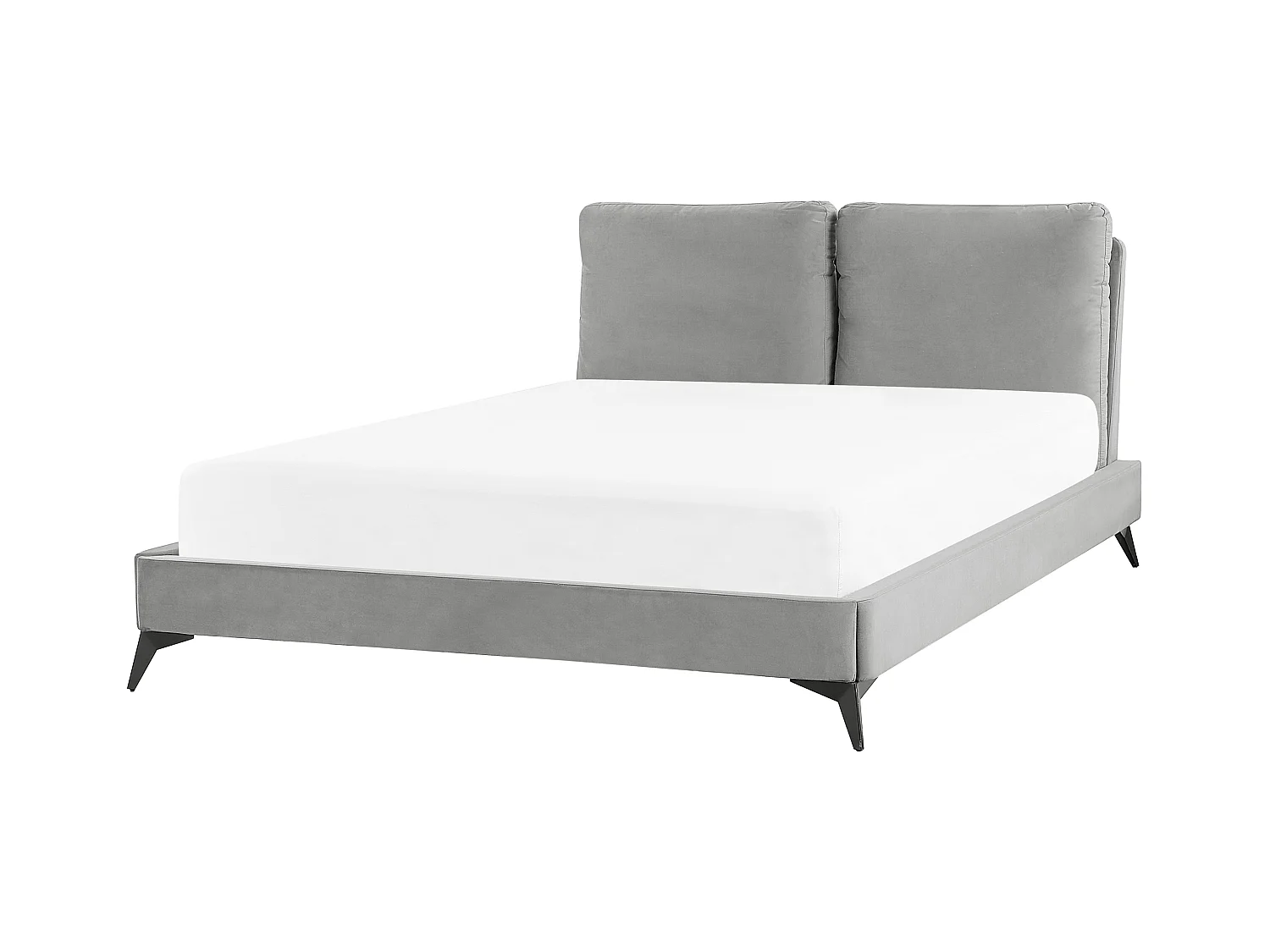 Bed Fluweel MELLE 140 x 200 cm Grijs