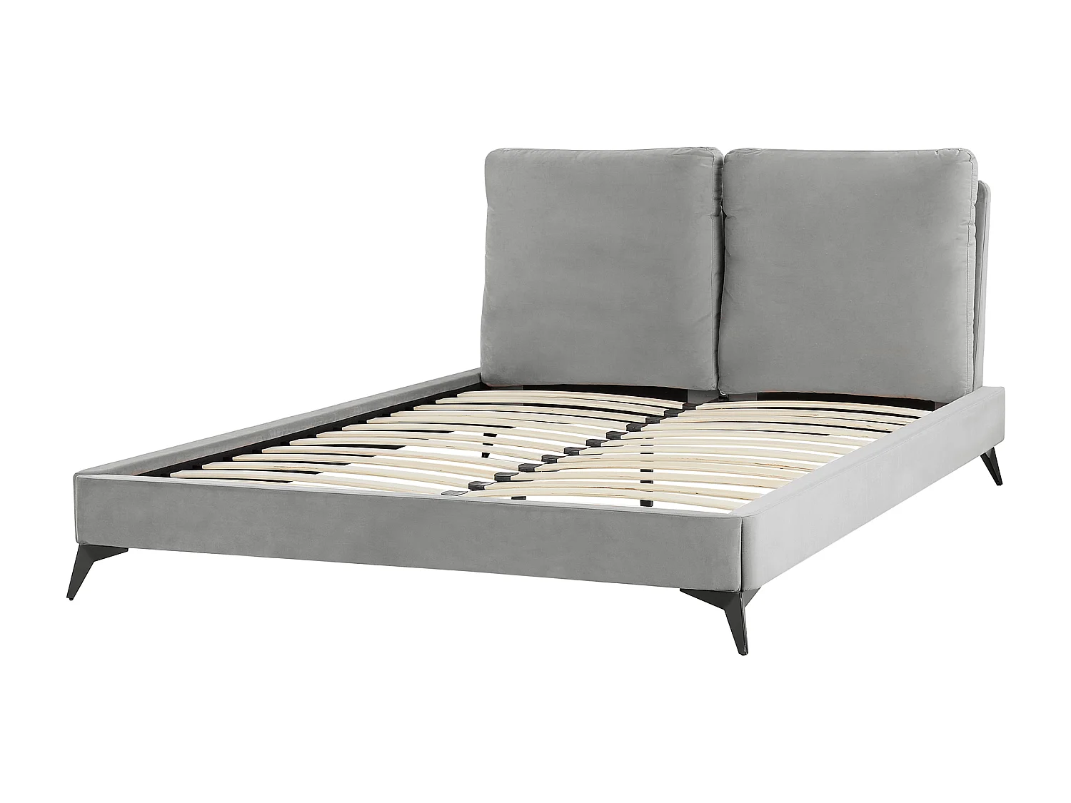Bed Fluweel MELLE 140 x 200 cm Grijs