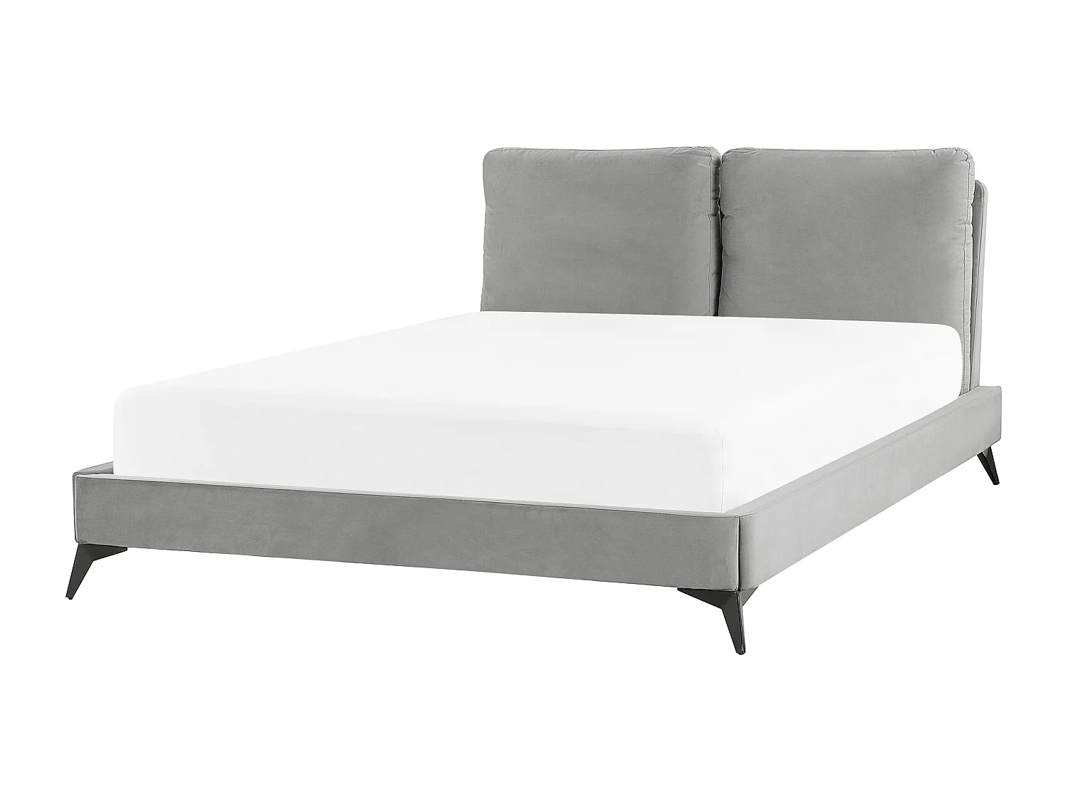 Bed Fluweel MELLE 140 x 200 cm Grijs
