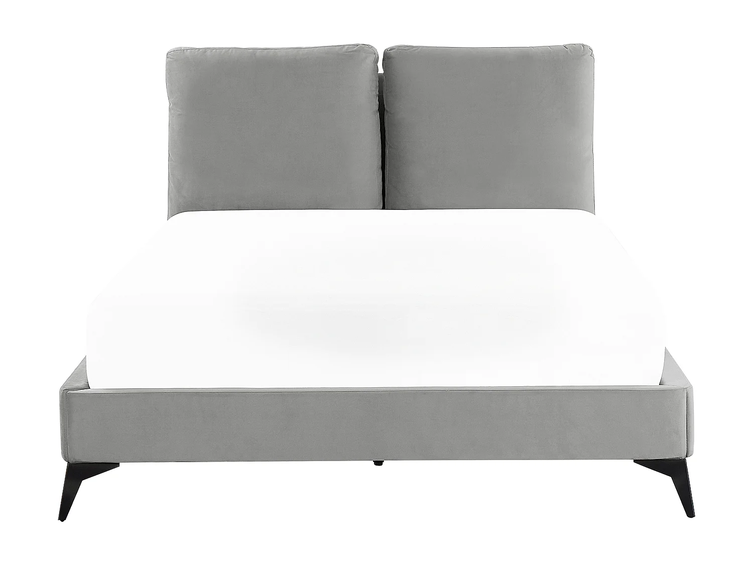 Bed Fluweel MELLE 140 x 200 cm Grijs