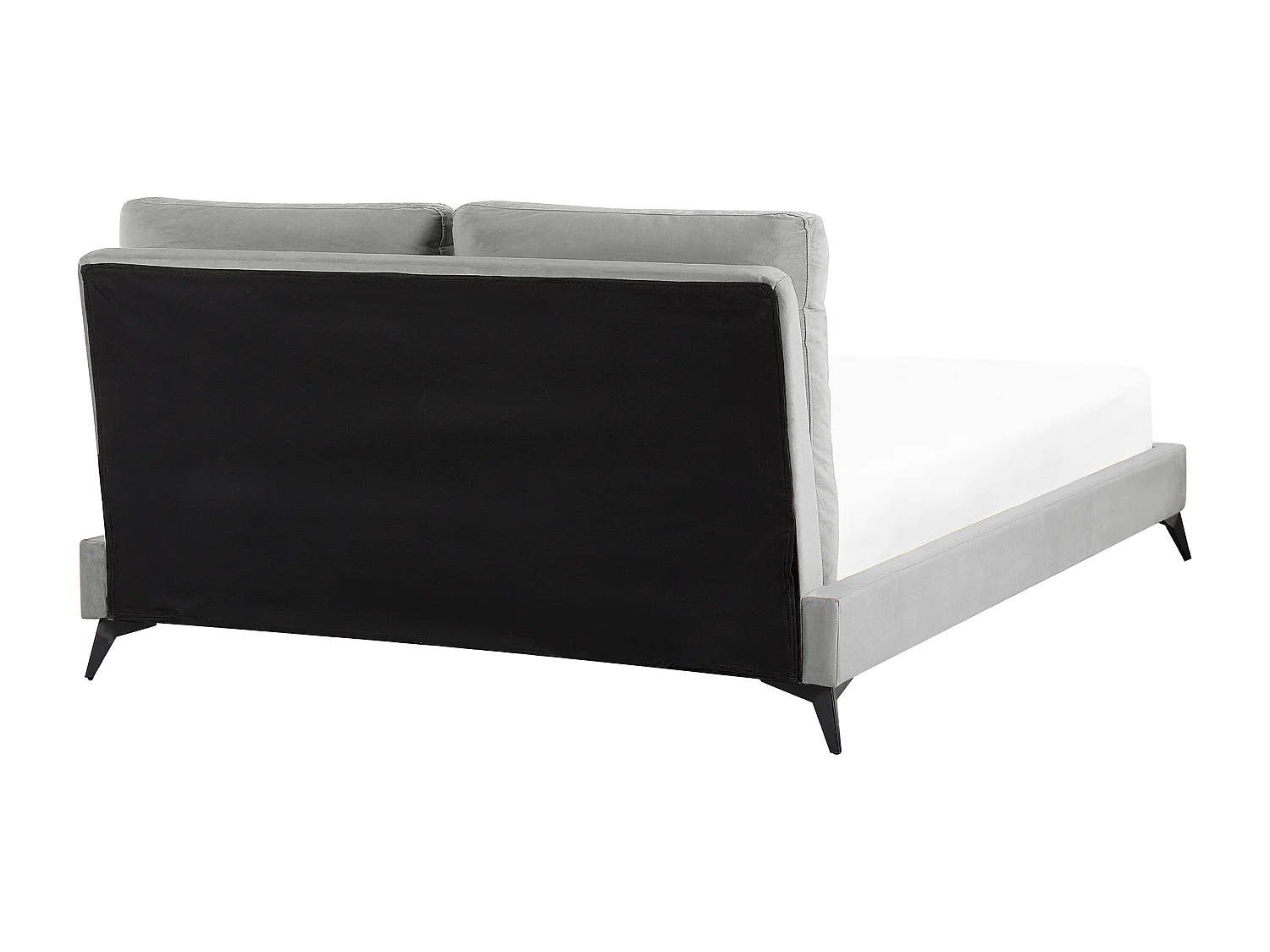 Bed Fluweel MELLE 140 x 200 cm Grijs