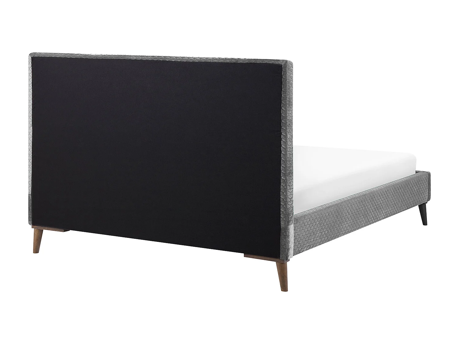 Bed Fluweel BAYONNE 160 x 200 cm Lichtgrijs