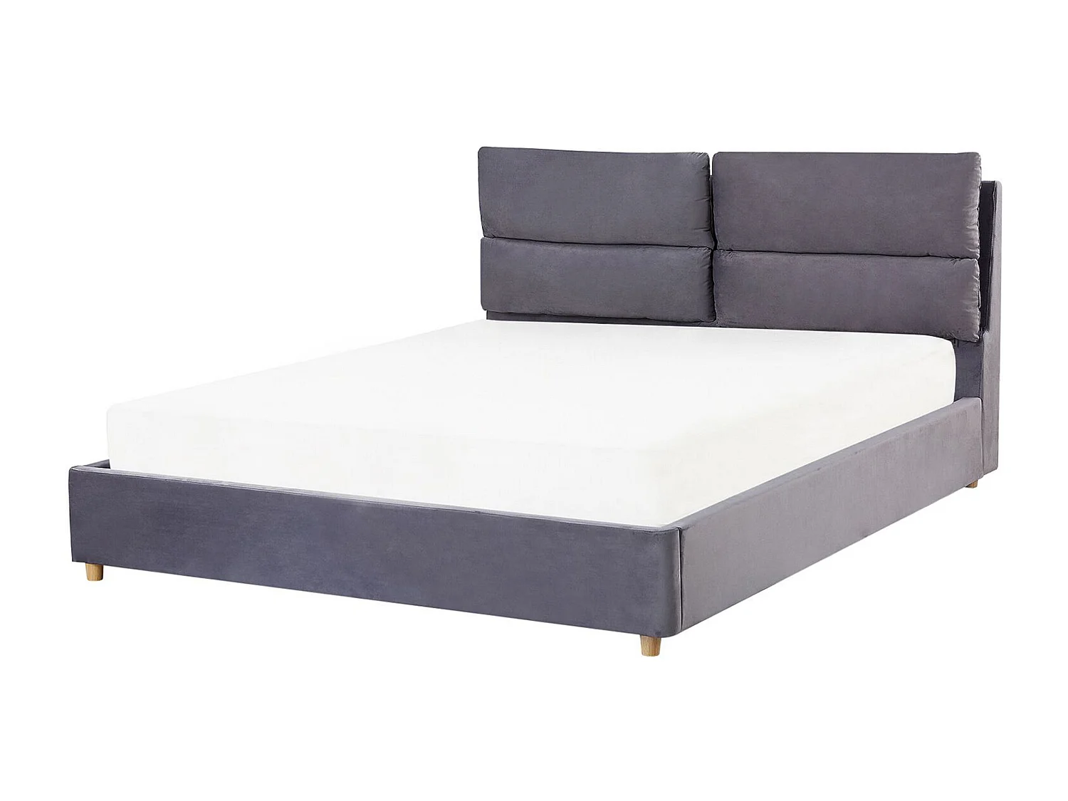 Bed met opbergruimte Fluweel BATILLY 160 x 200 cm Grijs