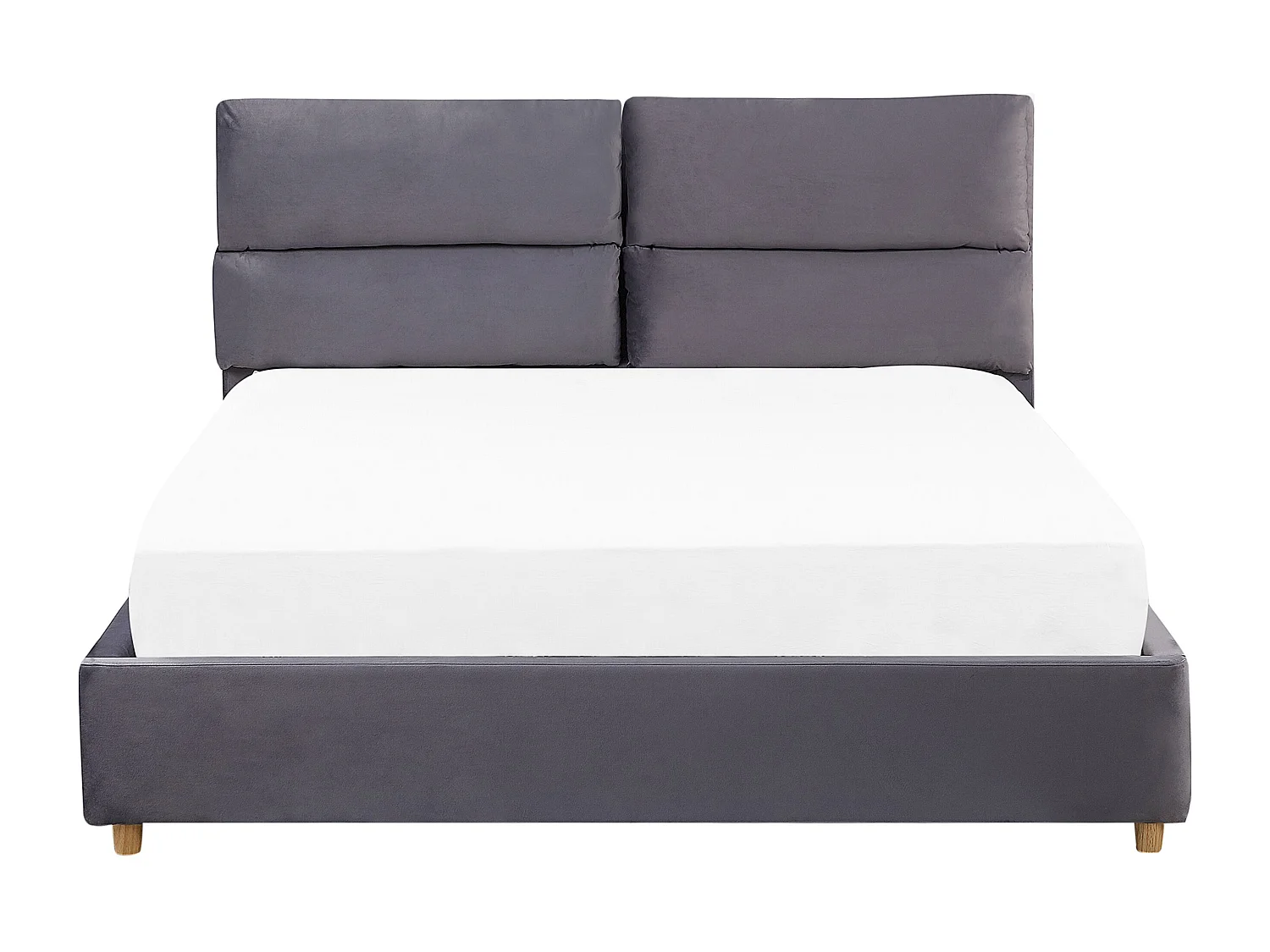 Bed met opbergruimte Fluweel BATILLY 160 x 200 cm Grijs