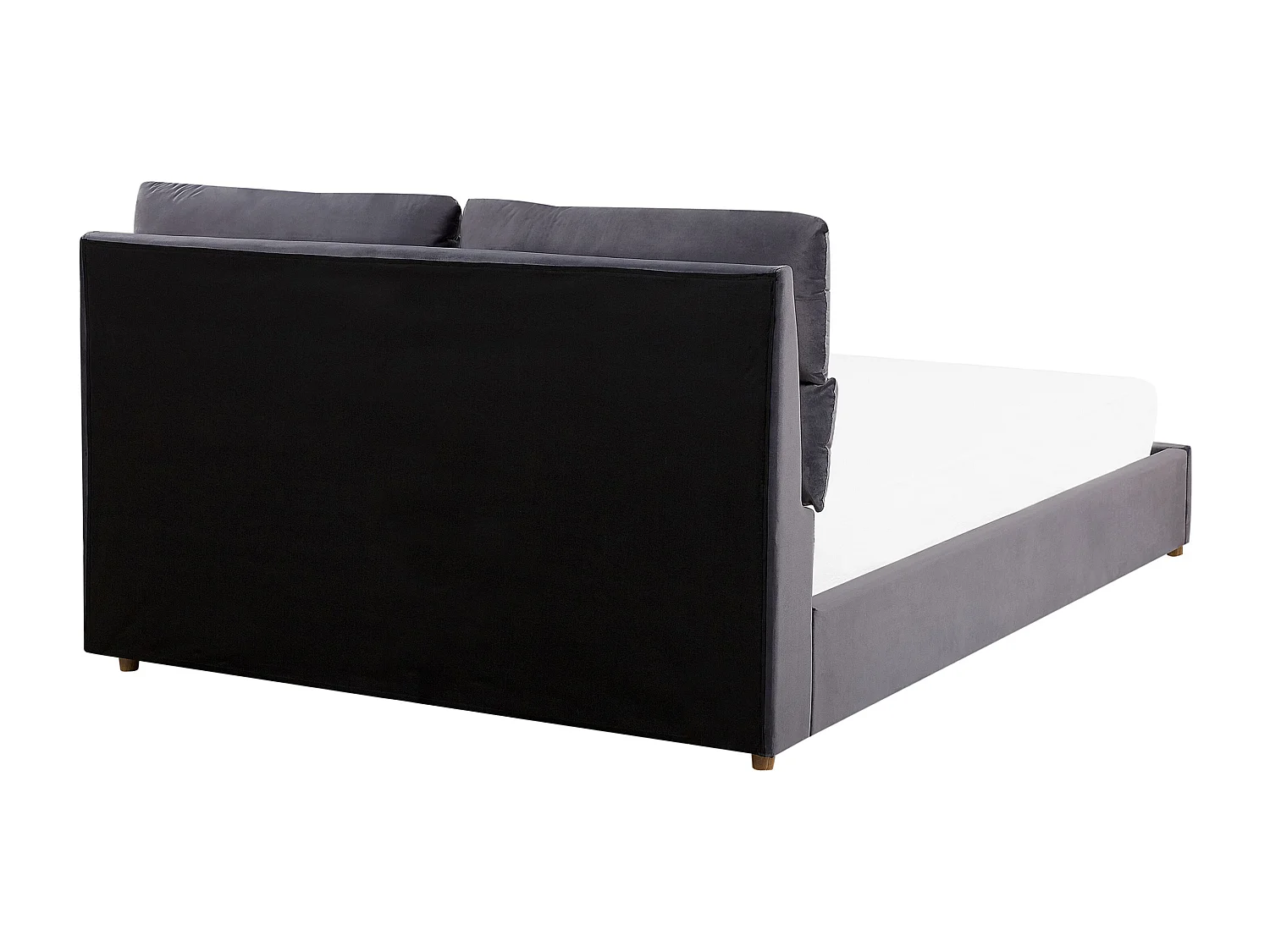 Bed met opbergruimte Fluweel BATILLY 160 x 200 cm Grijs