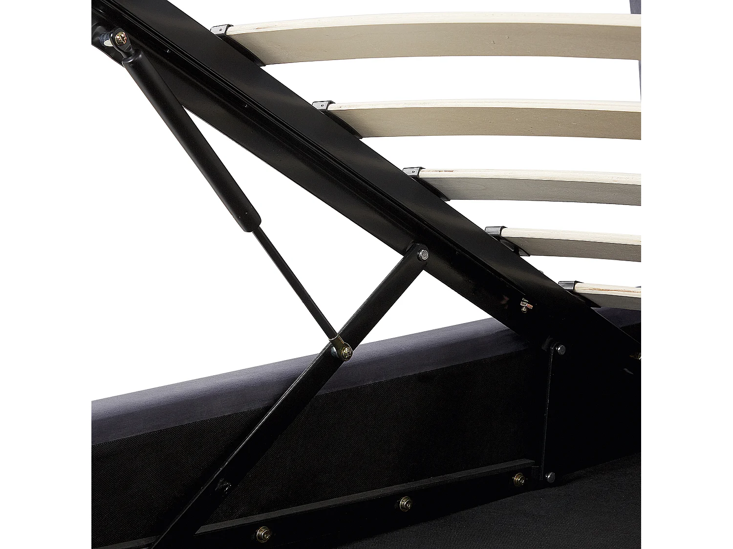 Bed met opbergruimte Fluweel BATILLY 160 x 200 cm Grijs