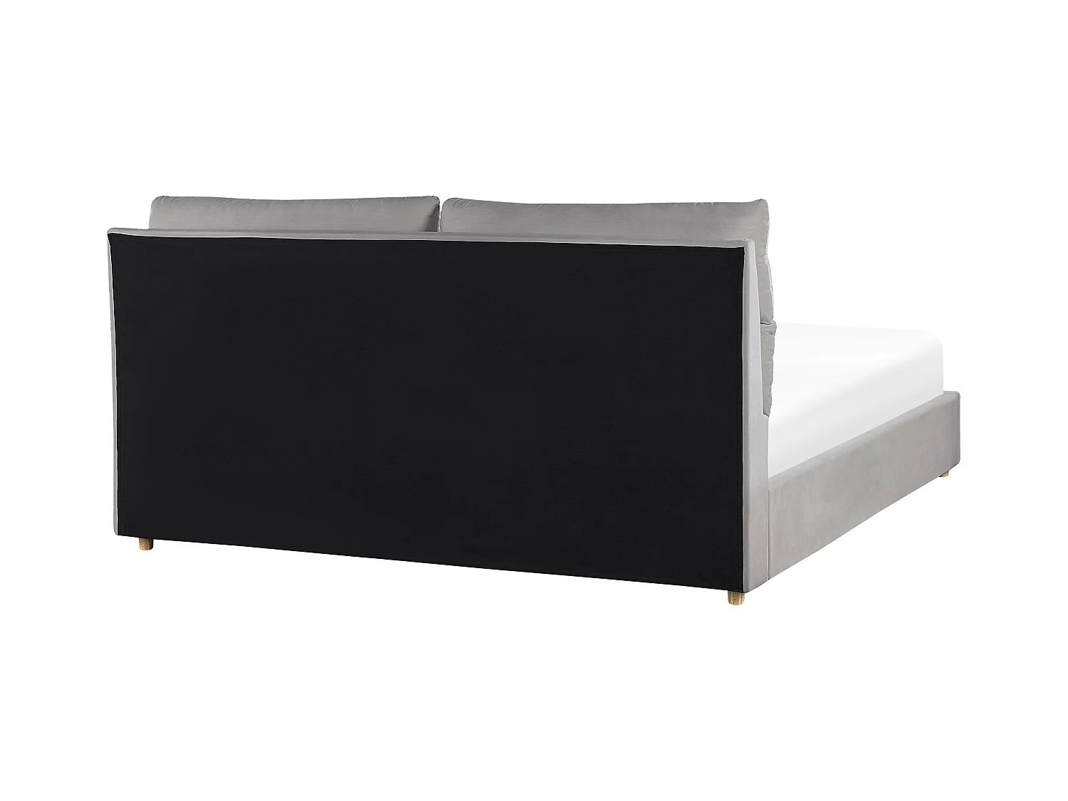Cama con almacenaje Terciopelo BATILLY 180 x 200 cm Gris claro